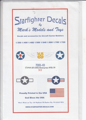 Decalcomanie starfighter 700 - decalcomanie, 1/700
